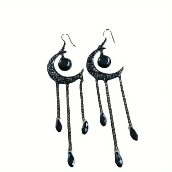 Moon earrings with hook - Picture 1 of 4